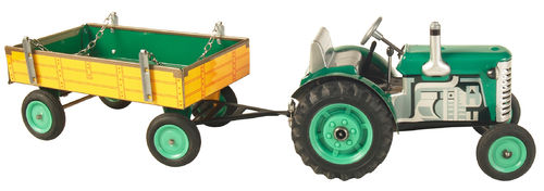ZETOR Traktor mit Anhänger, grün