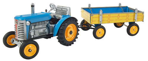 ZETOR Traktor mit Anhänger mit Metallfelgen, blau