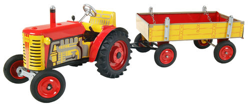 ZETOR Traktor mit Anhänger mit Metallfelgen, rot